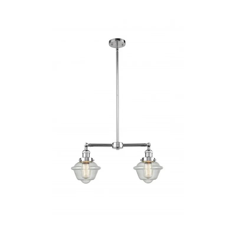Franklin Restoration Small Oxford LED 24 inch Polished Chrome Chandelier Ceiling Light in Seedy Glass, Franklin Restoration