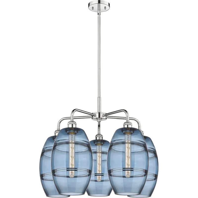 Ballston Vaz 5 Light 26 inch Polished Chrome Stem Hung Chandelier Ceiling Light