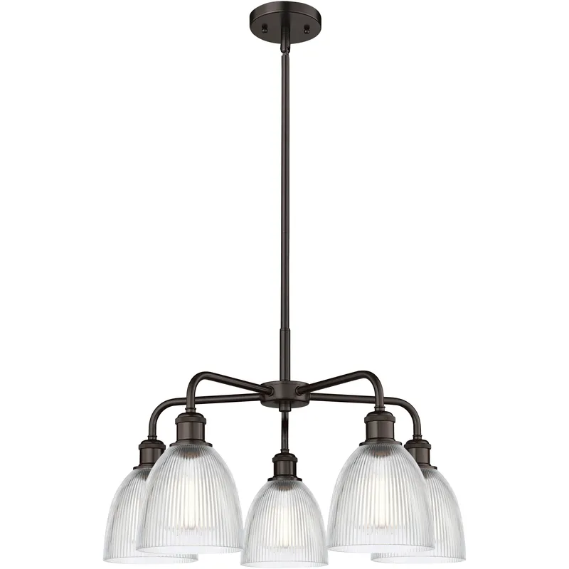 Castile 5 Light 24 inch Oil Rubbed Bronze Chandelier Ceiling Light in Clear Glass