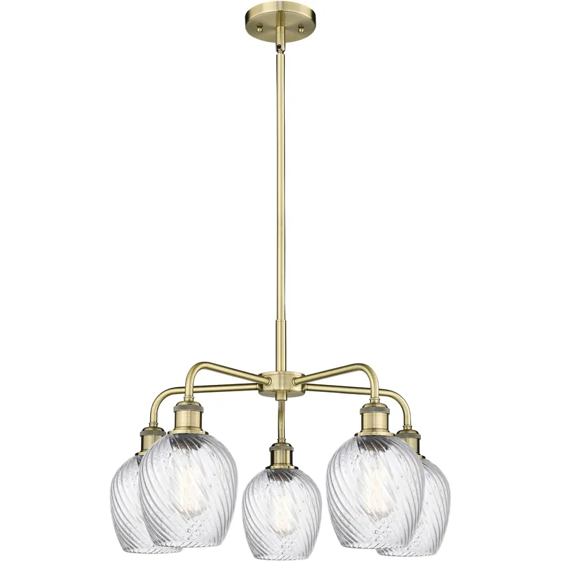 Salina 5 Light 23 inch Antique Brass Chandelier Ceiling Light