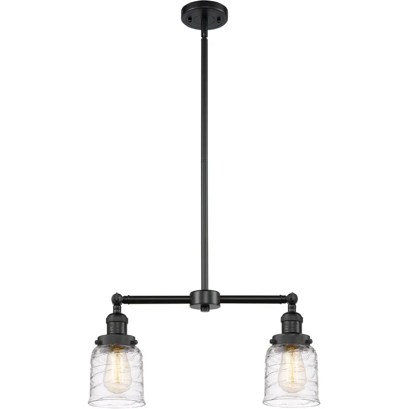 Franklin Restoration Bell 2 Light 21 inch Matte Black Island Light Ceiling Light