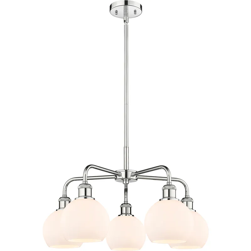 Athens 5 Light 24 inch Polished Chrome Chandelier Ceiling Light in Matte White
