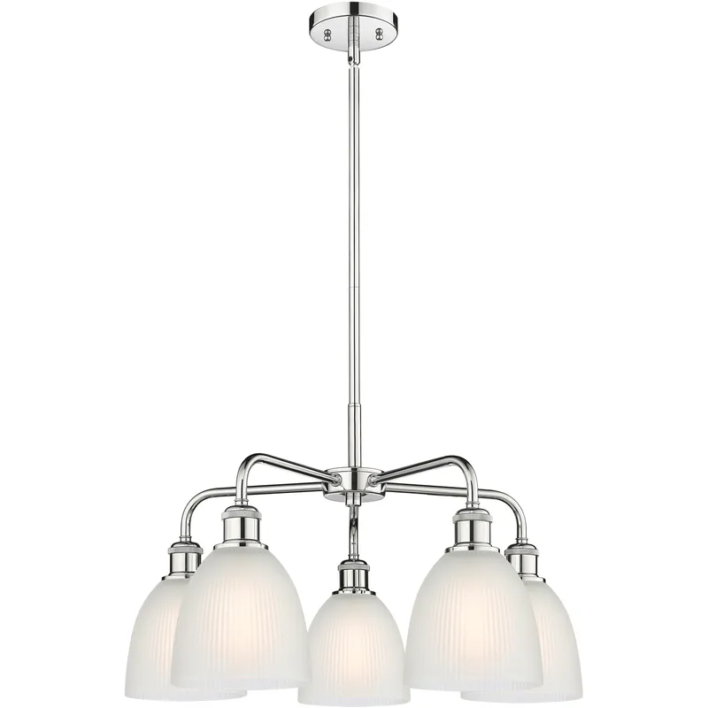 Castile 5 Light 24 inch Polished Chrome Chandelier Ceiling Light in White