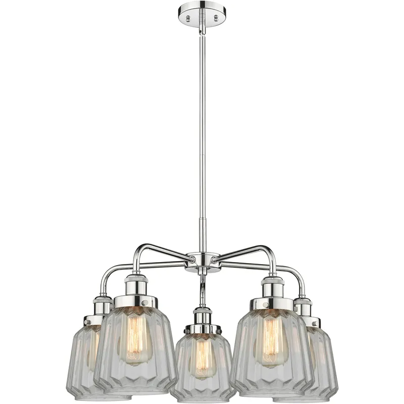 Chatham 5 Light 24.5 inch Polished Chrome Chandelier Ceiling Light