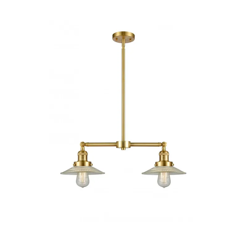 Franklin Restoration Halophane LED 21 inch Satin Gold Chandelier Ceiling Light in Clear Halophane Glass, Franklin Restoration
