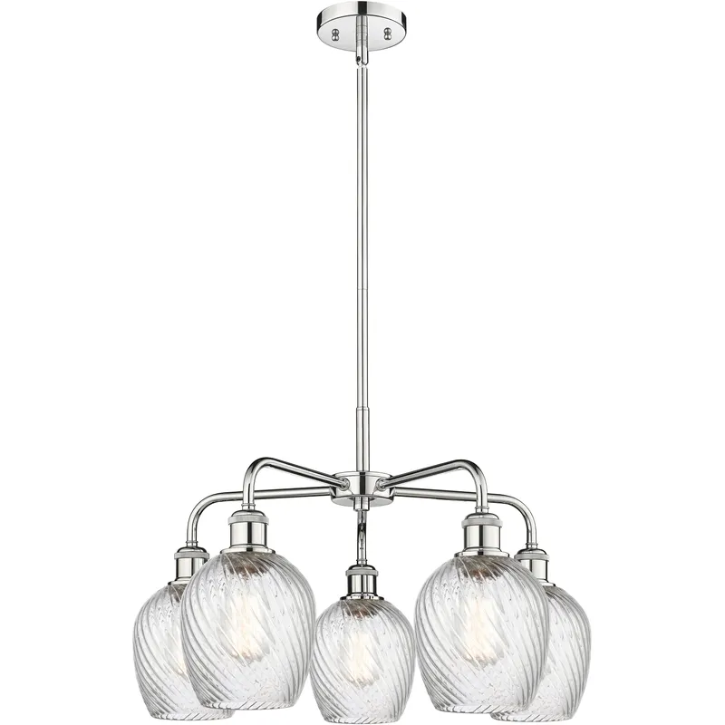 Salina 5 Light 23 inch Polished Chrome Chandelier Ceiling Light