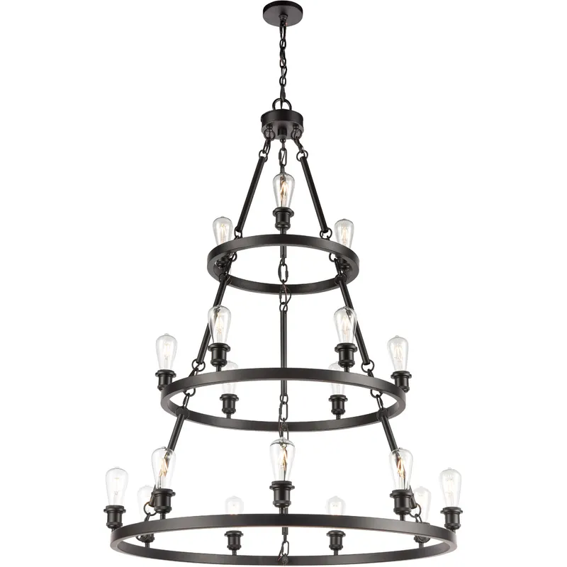Ballston Saloon 18 Light 40 inch Matte Black Chandelier Ceiling Light in Bulb Not Included, Ballston