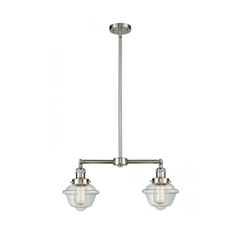 Franklin Restoration Small Oxford LED 24 inch Brushed Satin Nickel Chandelier Ceiling Light in Clear Glass, Franklin Restoration