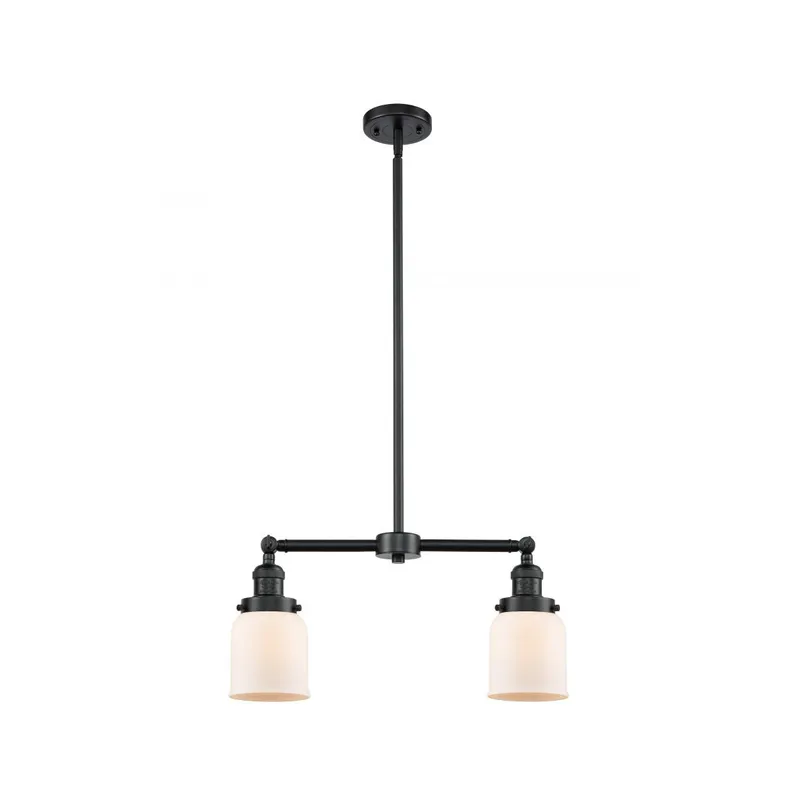 Franklin Restoration Small Bell 2 Light 21 inch Oil Rubbed Bronze Chandelier Ceiling Light in Matte White Glass, Franklin Restoration