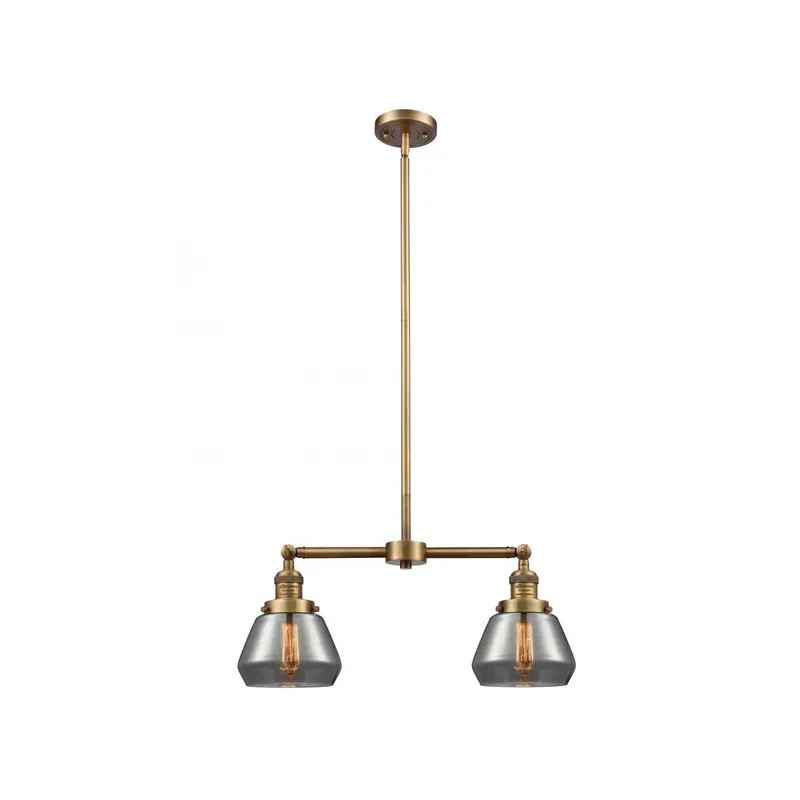 Franklin Restoration Fulton LED 21 inch Brushed Brass Chandelier Ceiling Light in Plated Smoke Glass, Franklin Restoration