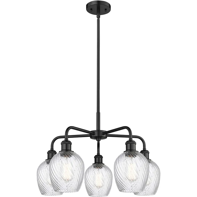 Salina 5 Light 23 inch Matte Black Chandelier Ceiling Light