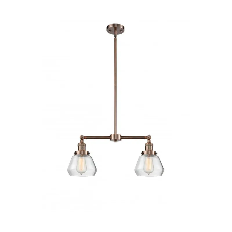 Franklin Restoration Fulton LED 21 inch Antique Copper Chandelier Ceiling Light in Clear Glass, Franklin Restoration