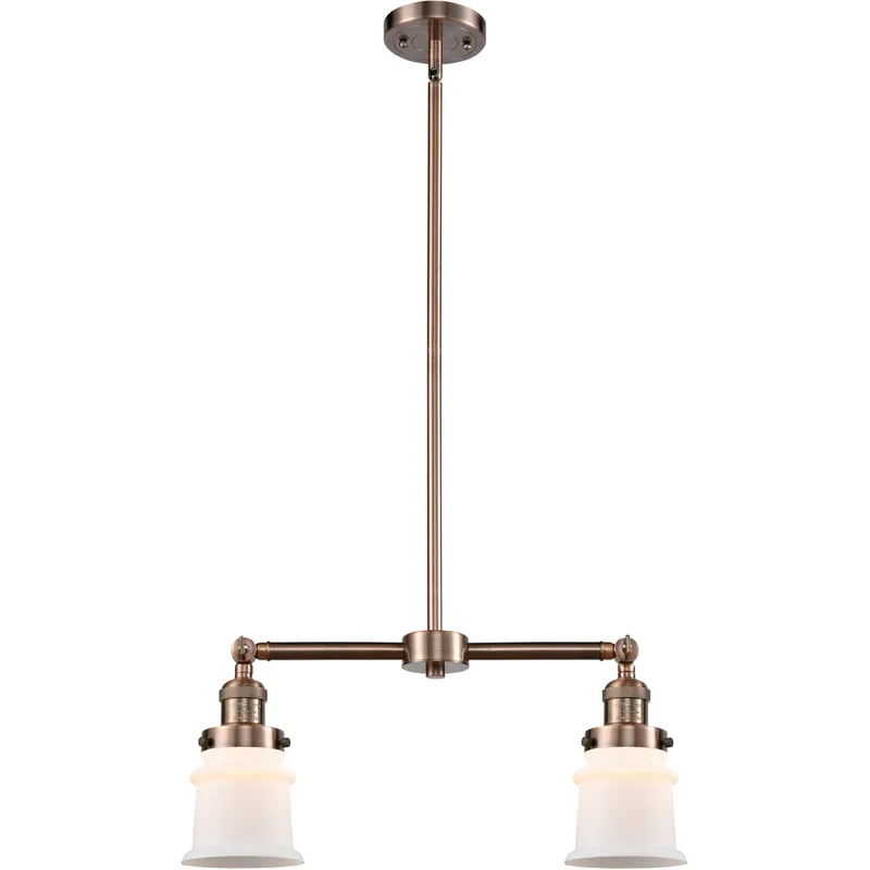 Franklin Restoration Small Canton LED 21 inch Antique Copper Chandelier Ceiling Light in Matte White Glass, Franklin Restoration