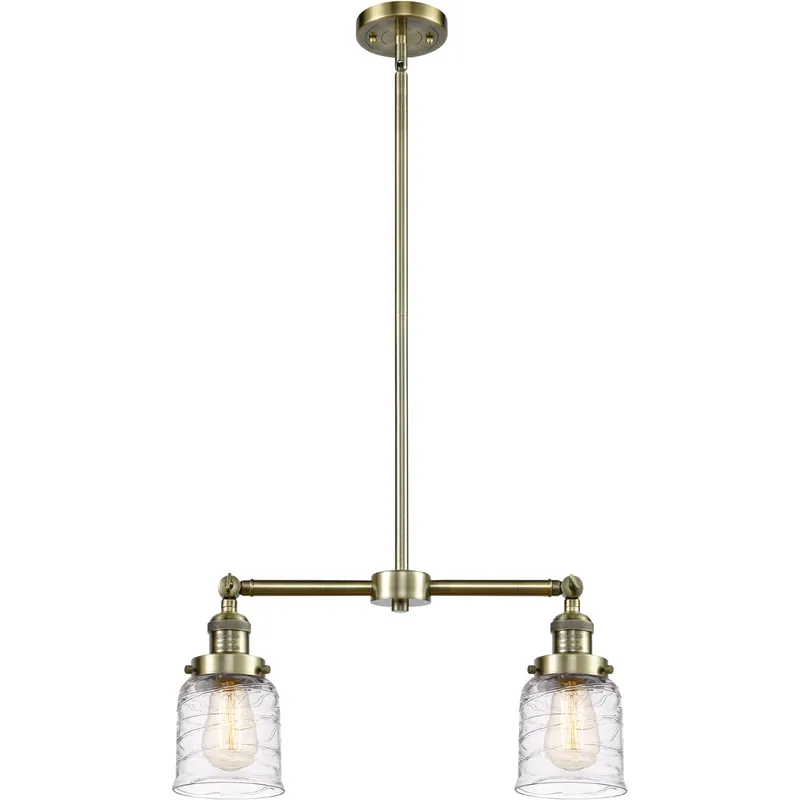 Franklin Restoration Bell 2 Light 21 inch Antique Brass Island Light Ceiling Light