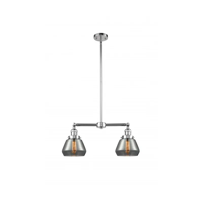 Franklin Restoration Fulton LED 21 inch Polished Chrome Chandelier Ceiling Light in Plated Smoke Glass, Franklin Restoration