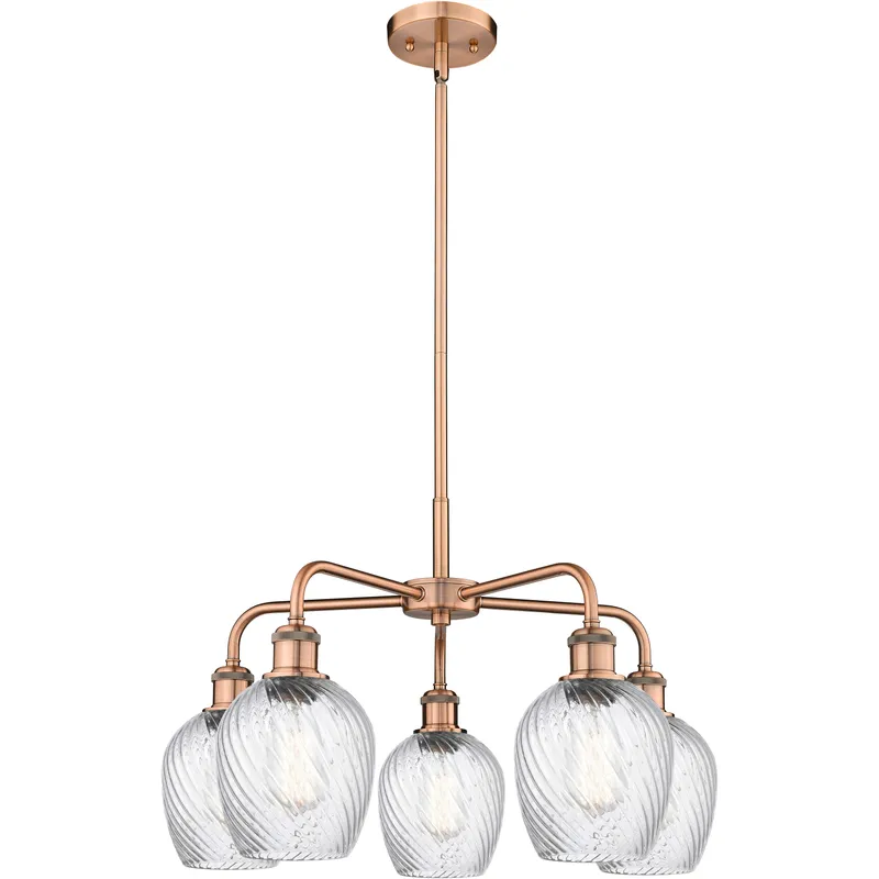 Salina 5 Light 23 inch Antique Copper Chandelier Ceiling Light