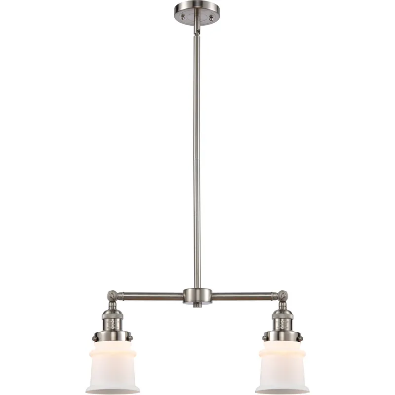 Franklin Restoration Small Canton LED 21 inch Brushed Satin Nickel Chandelier Ceiling Light in Matte White Glass, Franklin Restoration