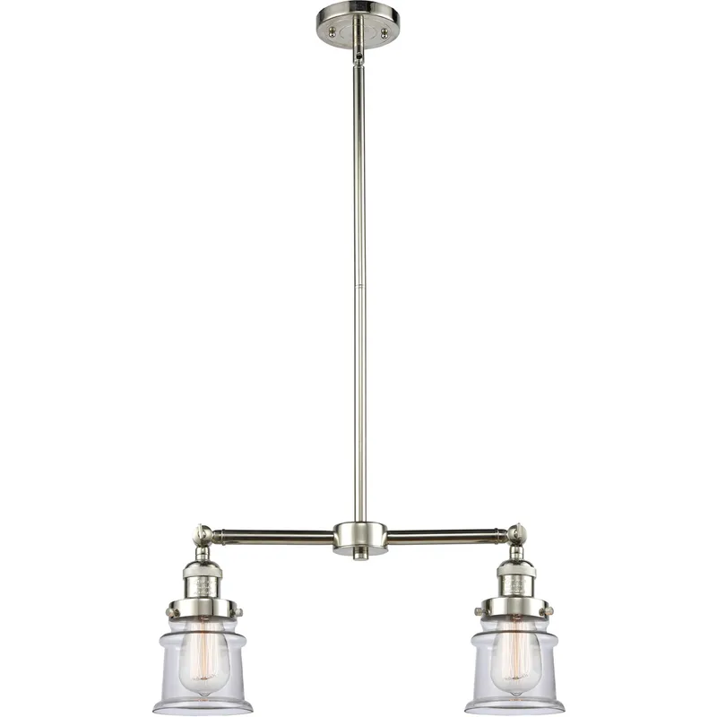 Franklin Restoration Small Canton LED 21 inch Polished Nickel Chandelier Ceiling Light in Clear Glass, Franklin Restoration