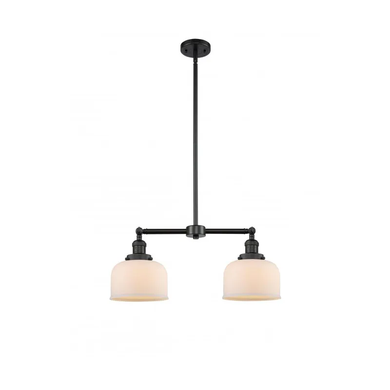 Franklin Restoration Large Bell LED 21 inch Matte Black Chandelier Ceiling Light in Matte White Glass, Franklin Restoration