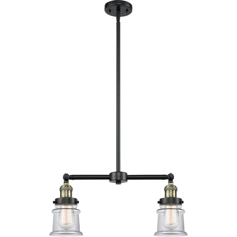 Franklin Restoration Small Canton LED 21 inch Black Antique Brass Chandelier Ceiling Light in Clear Glass, Franklin Restoration