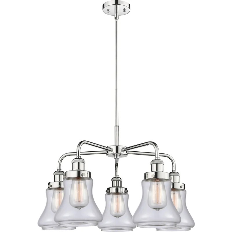 Bellmont 5 Light 24 inch Polished Chrome Chandelier Ceiling Light