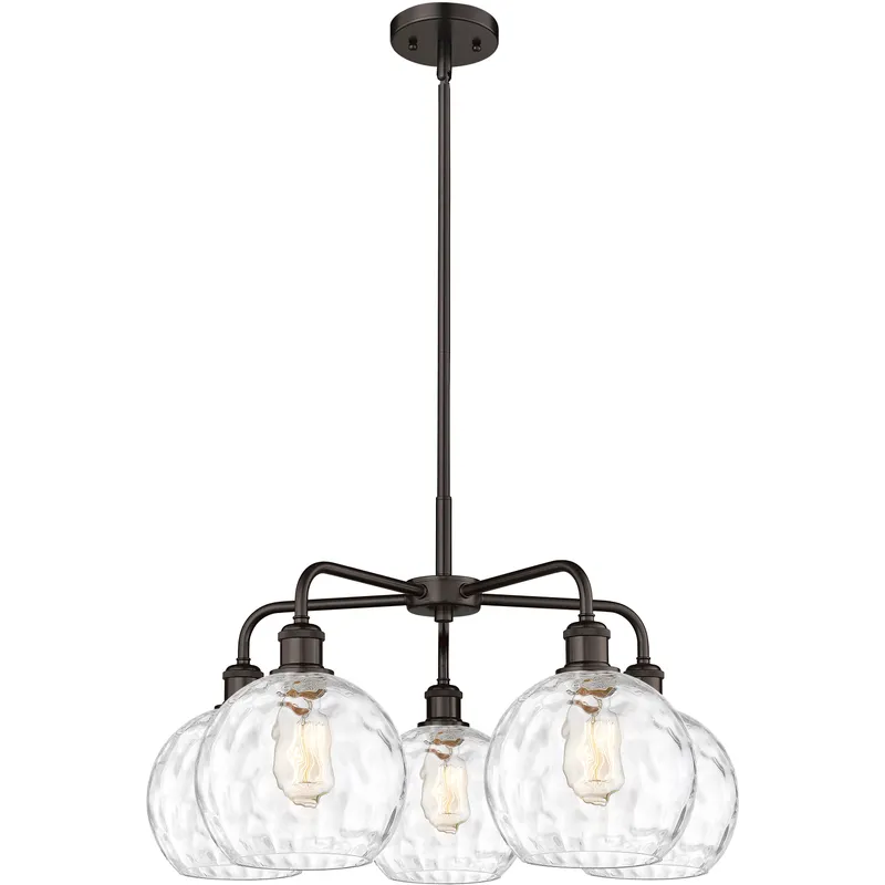 Athens Water Glass 5 Light 26 inch Oil Rubbed Bronze Chandelier Ceiling Light