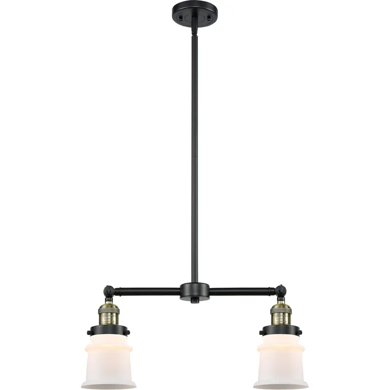 Franklin Restoration Small Canton LED 21 inch Black Antique Brass Chandelier Ceiling Light in Matte White Glass, Franklin Restoration