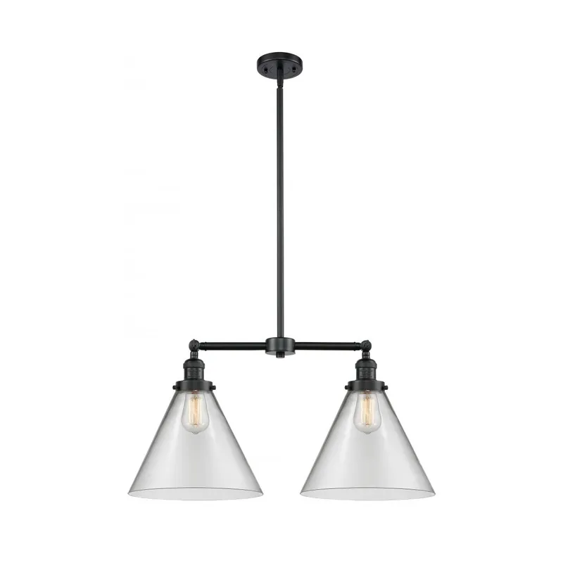 Franklin Restoration X-Large Cone LED 21 inch Oil Rubbed Bronze Chandelier Ceiling Light in Clear Glass, Franklin Restoration