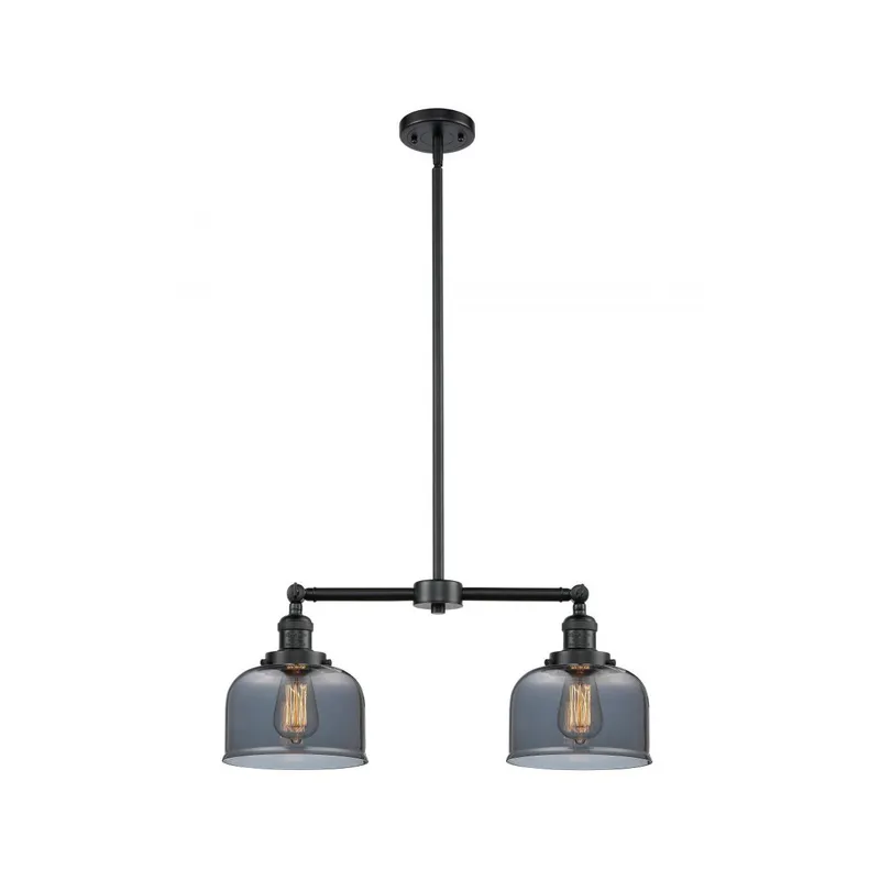 Franklin Restoration Large Bell LED 21 inch Oil Rubbed Bronze Chandelier Ceiling Light in Plated Smoke Glass, Franklin Restoration