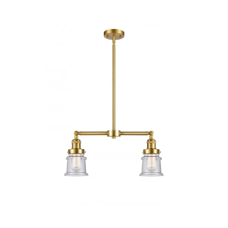 Franklin Restoration Small Canton LED 21 inch Satin Gold Chandelier Ceiling Light in Seedy Glass, Franklin Restoration