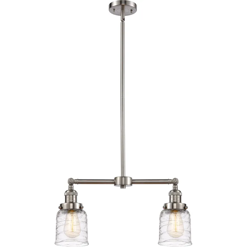 Franklin Restoration Bell 2 Light 21 inch Brushed Satin Nickel Island Light Ceiling Light