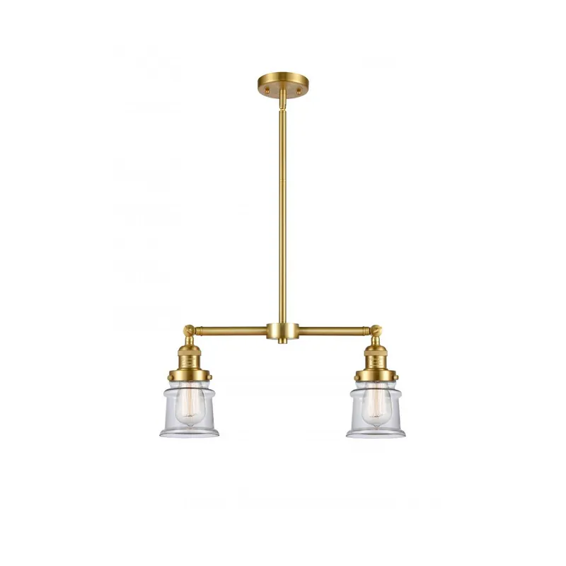 Franklin Restoration Small Canton LED 21 inch Satin Gold Chandelier Ceiling Light in Clear Glass, Franklin Restoration