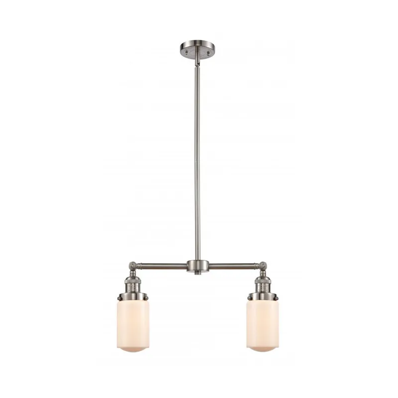 Franklin Restoration Dover LED 21 inch Brushed Satin Nickel Chandelier Ceiling Light in Matte White Glass, Franklin Restoration