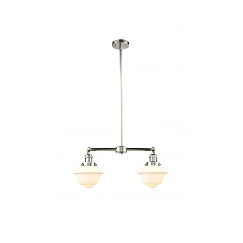 Franklin Restoration Small Oxford LED 24 inch Polished Nickel Chandelier Ceiling Light in Matte White Glass, Franklin Restoration