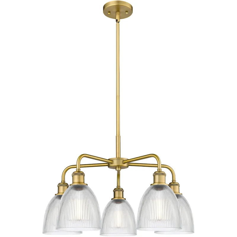 Castile 5 Light 24 inch Brushed Brass Chandelier Ceiling Light in Clear Glass