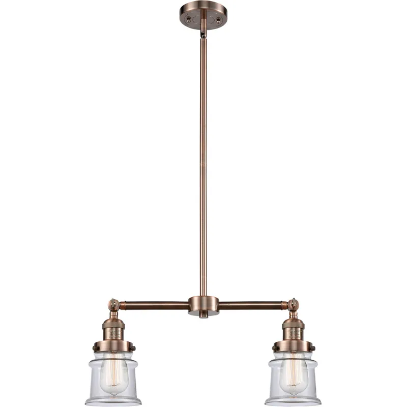 Franklin Restoration Small Canton LED 21 inch Antique Copper Chandelier Ceiling Light in Clear Glass, Franklin Restoration