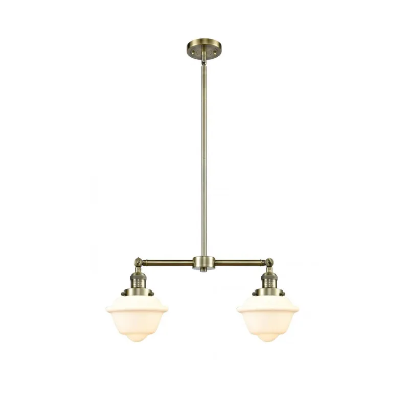 Franklin Restoration Small Oxford LED 24 inch Antique Brass Chandelier Ceiling Light in Matte White Glass, Franklin Restoration
