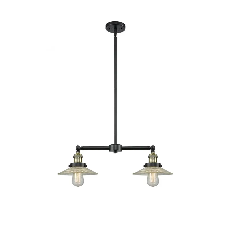 Franklin Restoration Halophane LED 21 inch Black Antique Brass Chandelier Ceiling Light in Clear Halophane Glass, Franklin Restoration