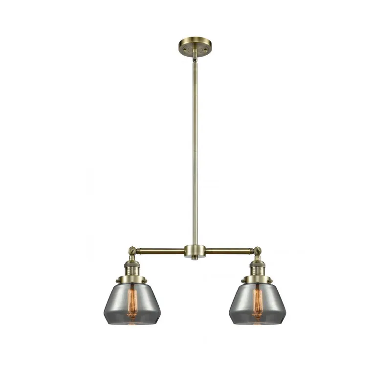 Franklin Restoration Fulton LED 21 inch Antique Brass Chandelier Ceiling Light in Plated Smoke Glass, Franklin Restoration