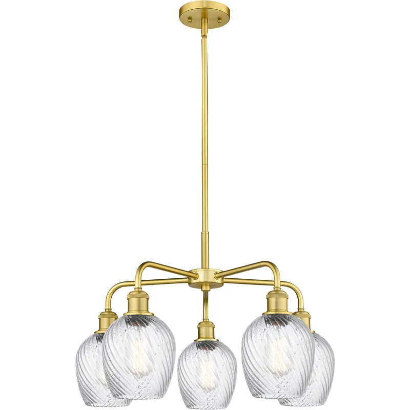 Salina 5 Light 23 inch Satin Gold Chandelier Ceiling Light