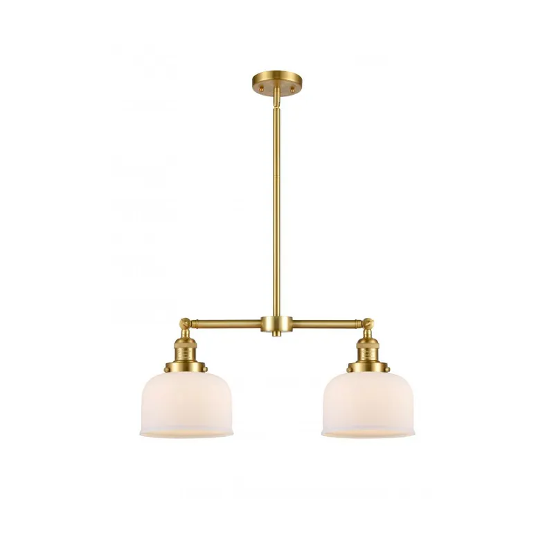 Franklin Restoration Large Bell LED 21 inch Satin Gold Chandelier Ceiling Light in Matte White Glass, Franklin Restoration