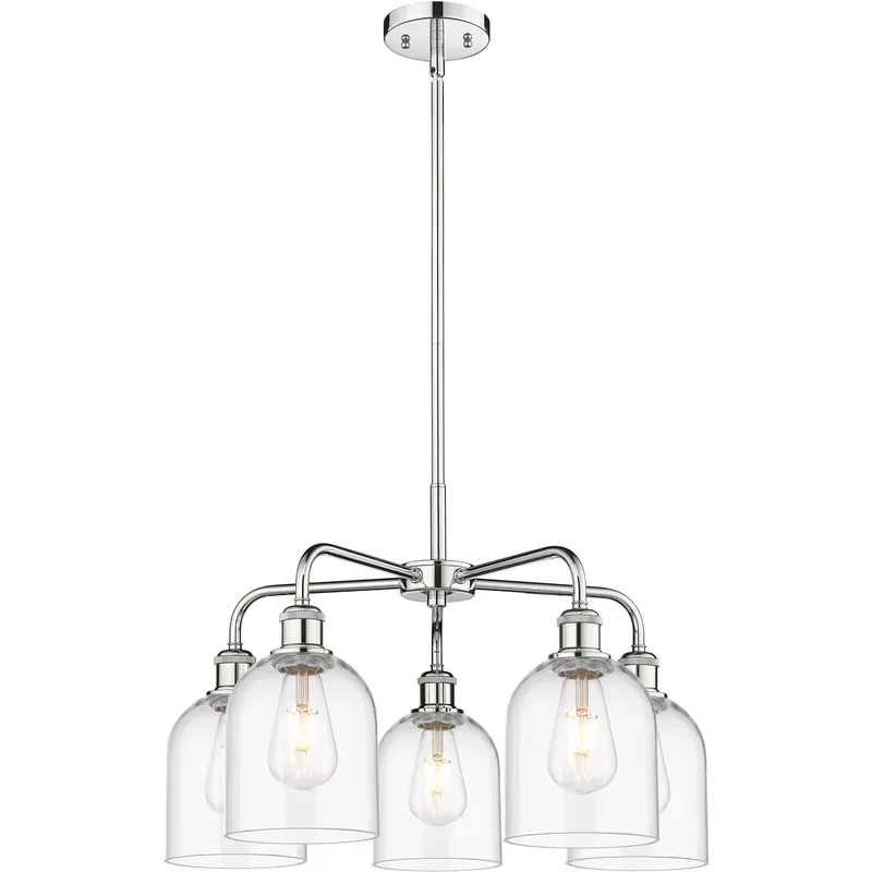 Ballston Bella 5 Light 23.5 inch Polished Chrome Stem Hung Chandelier Ceiling Light