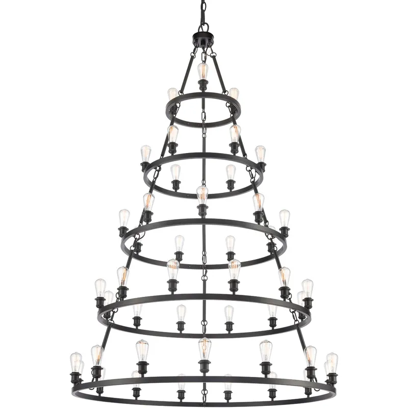 Ballston Saloon LED 60 inch Matte Black Chandelier Ceiling Light