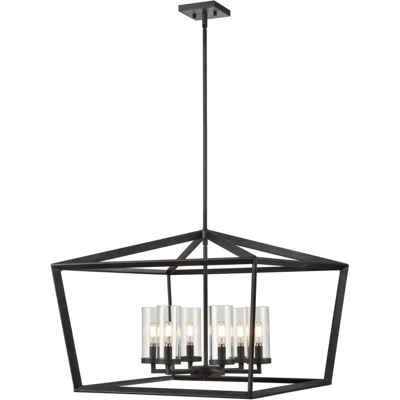 Colchester 6 Light 26 inch Weathered Zinc Chandelier Ceiling Light