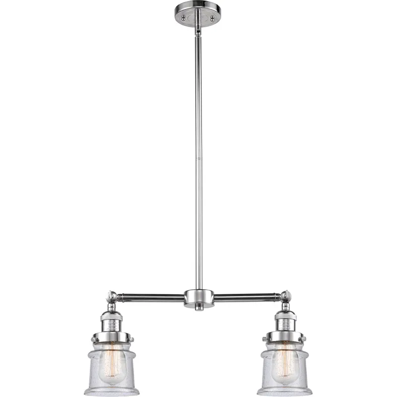 Franklin Restoration Small Canton LED 21 inch Polished Chrome Chandelier Ceiling Light in Seedy Glass, Franklin Restoration