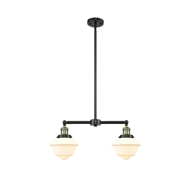 Franklin Restoration Small Oxford LED 24 inch Black Antique Brass Chandelier Ceiling Light in Matte White Glass, Franklin Restoration