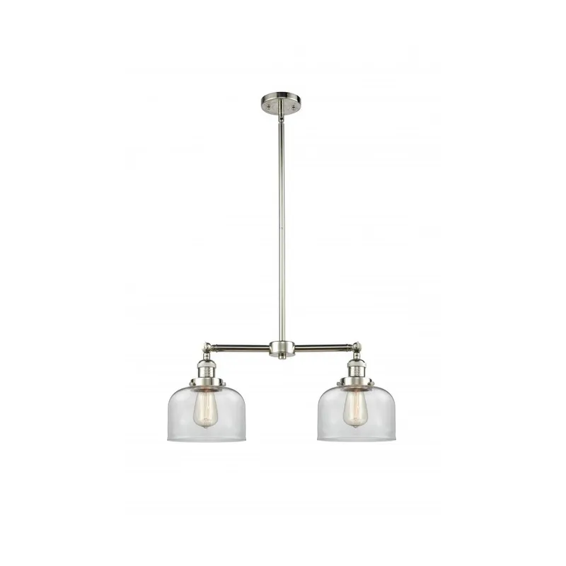 Franklin Restoration Large Bell LED 21 inch Polished Nickel Chandelier Ceiling Light in Clear Glass, Franklin Restoration