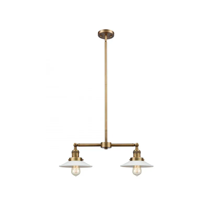 Franklin Restoration Halophane LED 21 inch Brushed Brass Chandelier Ceiling Light in White Halophane Glass, Franklin Restoration