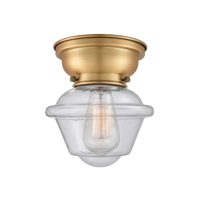 Aditi Small Bell LED 6.25 inch Brushed Brass Flush Mount Ceiling Light in Light Smoke Glass, Aditi