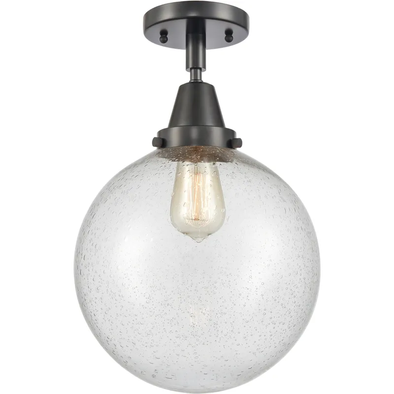Downtown Urban Beacon LED 10 inch Matte Black Flush Mount Ceiling Light in Seedy